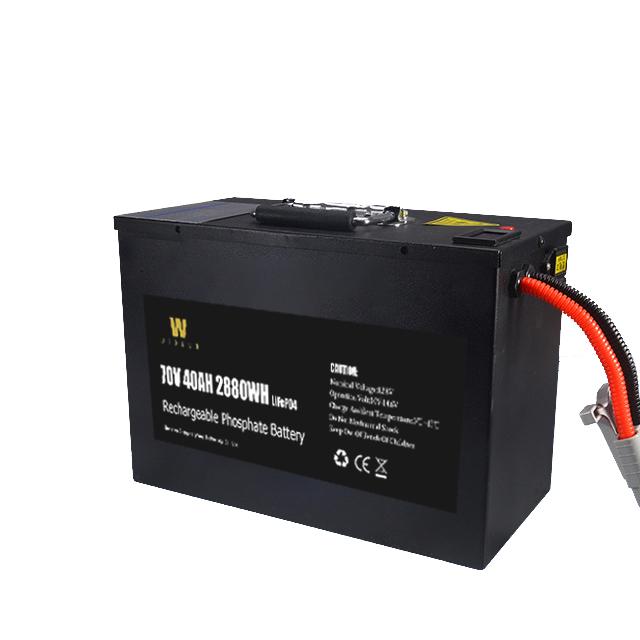 Black Lifepo4 72V40Ah Lithium Ion Motorcycle Battery With Bms 2
