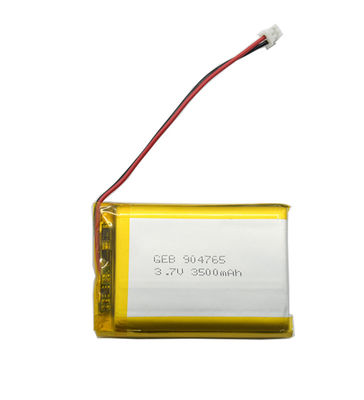 rechargeable 904765 li-polymer 3.7v 3500mAh lipo battery with connector