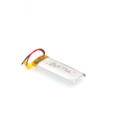 RoHS Approval 602040P 3.7 V 400mah Rechargeable Battery High Discharge Rate