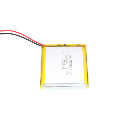 Square Rechargeable Lithium Ion Polymer Battery Pack 3.7 V 3000mAh  11.1Wh