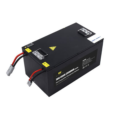 Black Lifepo4 72V40Ah Lithium Ion Motorcycle Battery With Bms