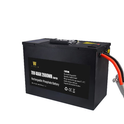 Black Lifepo4 72V40Ah Lithium Ion Motorcycle Battery With Bms