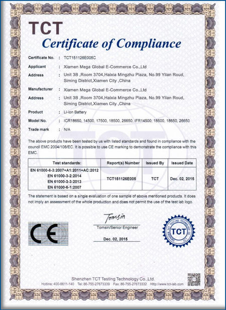 China Xiamen Maigao global e-commerce Co., Ltd certification